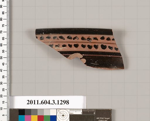 Terracotta rim fragment of a skyphos (deep drinking cup)