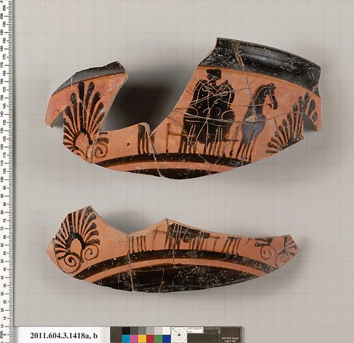 Terracotta fragments of a skyphos (deep drinking cup)