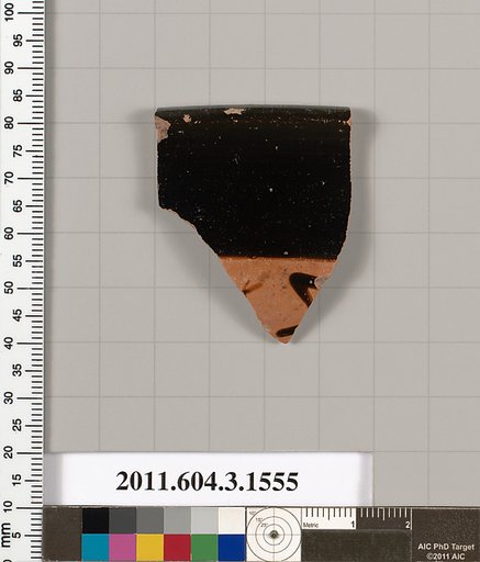 Terracotta rim fragment of a kylix: Band cup (drinking cup)