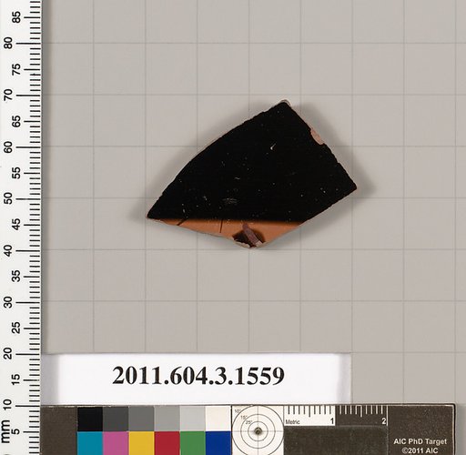 Terracotta fragment of a kylix: Band cup (drinking cup)