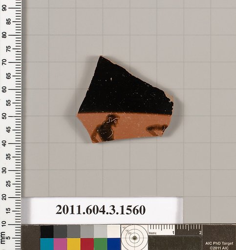 Terracotta fragment of a kylix: Band cup (drinking cup)