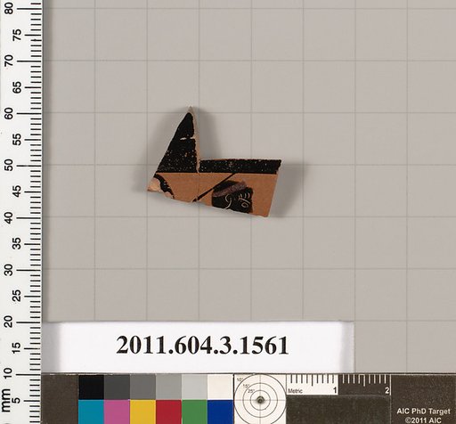 Terracotta fragment of a kylix: Band cup (drinking cup)