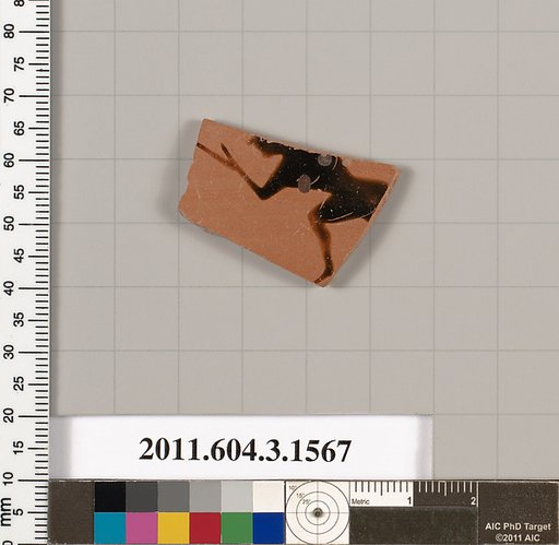 Terracotta fragment of a kylix: Band cup (drinking cup)