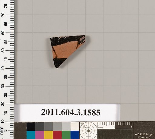 Terracotta fragment of a kylix: Band cup (drinking cup)