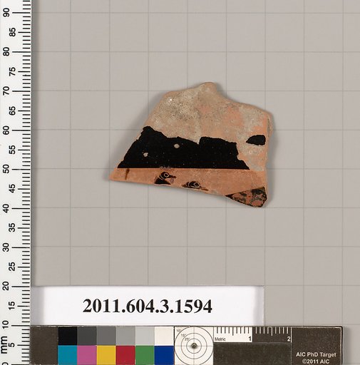Terracotta fragment of a kylix: Band cup (drinking cup)