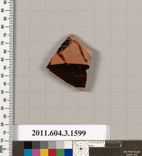 Terracotta fragment of a kylix: Band cup (drinking cup)