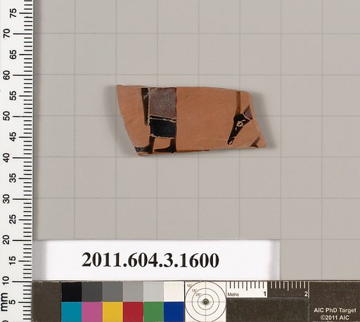 Terracotta fragment of a kylix: Band cup (drinking cup)