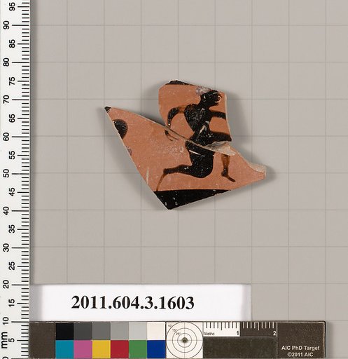 Terracotta fragment of a kylix: Band cup (drinking cup)