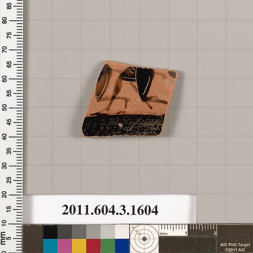 Terracotta fragment of a kylix: Band cup (drinking cup)