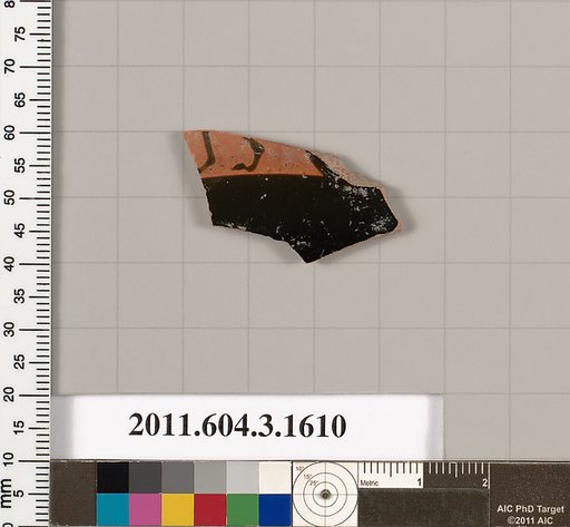 Terracotta fragment of a kylix: Band cup (drinking cup)