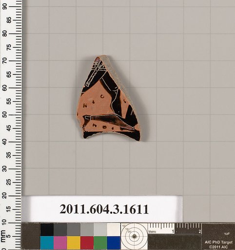 Terracotta fragment of a kylix: Band cup (drinking cup)