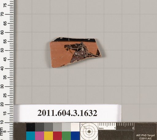 Terracotta fragment of a kylix: Band cup (drinking cup)