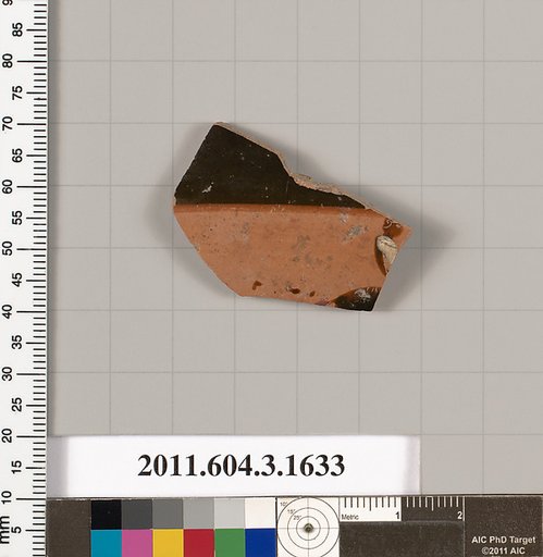 Terracotta fragment of a kylix: Band cup (drinking cup)