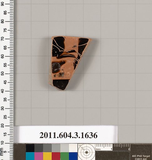 Terracotta fragment of a kylix: Band cup (drinking cup)