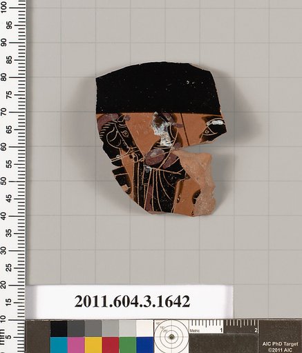 Terracotta fragment of a kylix: Band cup (drinking cup)