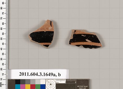 Terracotta fragments of kylikes: Band or lip cups (drinking cups)