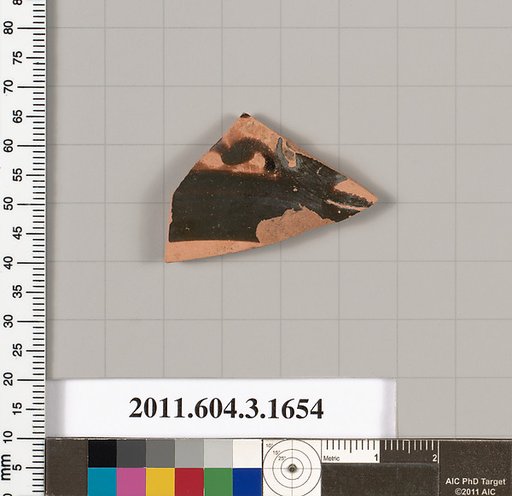 Terracotta fragment of a kylix: Band cup (drinking cup)