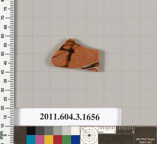 Terracotta fragment of a kylix: Band cup (drinking cup)