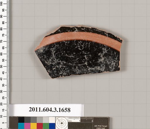 Terracotta fragment of a kylix: Band or lip cup (drinking cup)