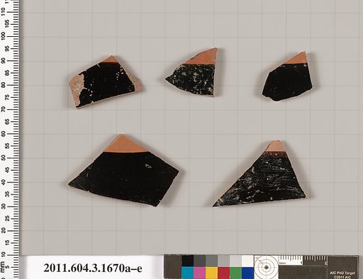 Terracotta fragments of kylikes: Band or lip cups (drinking cups)