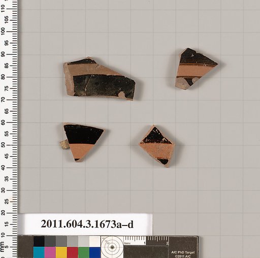 Terracotta fragments of kylikes: Band or lip cups (drinking cups)