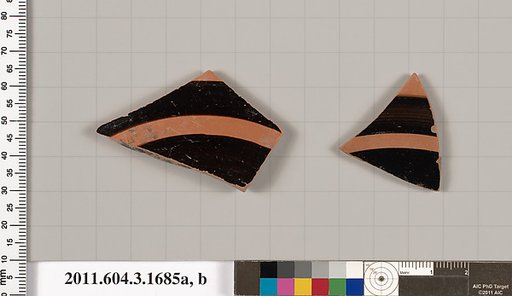 Terracotta fragments of kylikes: Band or lip cups (drinking cups)