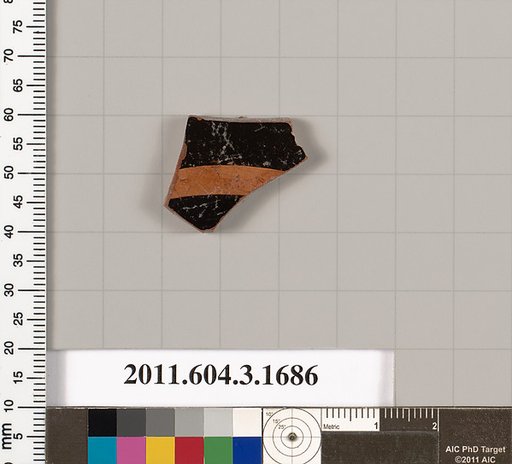Terracotta fragment of a kylix: Band or lip cup (drinking cup)