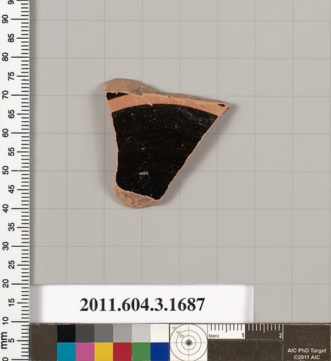 Terracotta fragment of a kylix: Band or lip cup (drinking cup)