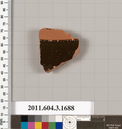 Terracotta fragment of a kylix: Band or lip cup (drinking cup)