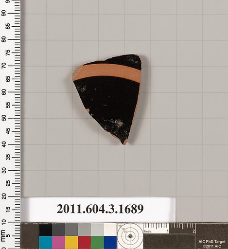 Terracotta fragment of a kylix: Band or lip cup (drinking cup)