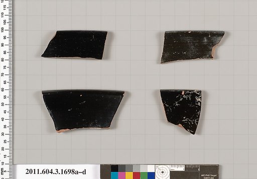 Terracotta rim fragments of kylikes: Band cups (drinking cups)