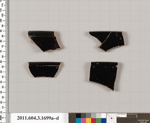 Terracotta rim fragments of kylikes: Band cups (drinking cups)