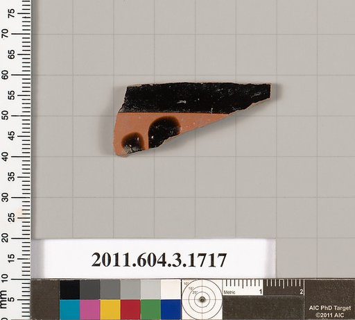 Terracotta rim fragment of a kylix: Band cup (drinking cup)
