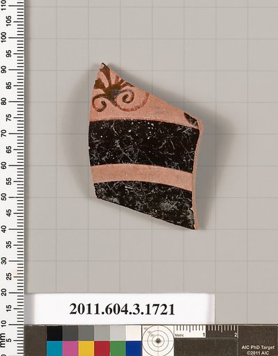 Terracotta fragment of a kylix: Lip cup (drinking cup)