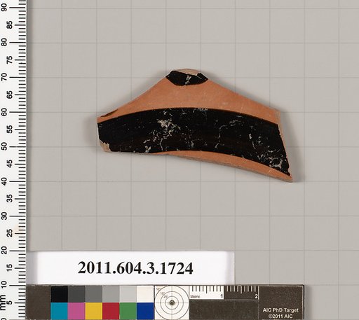Terracotta fragment of a kylix: Band or lip cup (drinking cup)