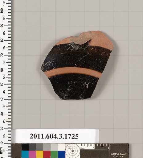 Terracotta fragment of a kylix: Band or lip cup (drinking cup)