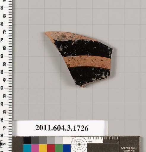 Terracotta fragment of a kylix: Band or lip cup (drinking cup)