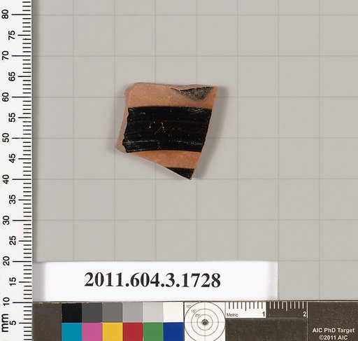 Terracotta fragment of a kylix: Band or lip cup (drinking cup)