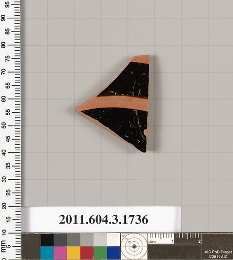 Terracotta fragment of a kylix: Band or lip cup (drinking cup)