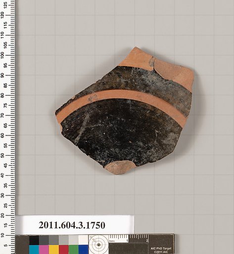 Terracotta fragment of a kylix: Band or lip cup (drinking cup)