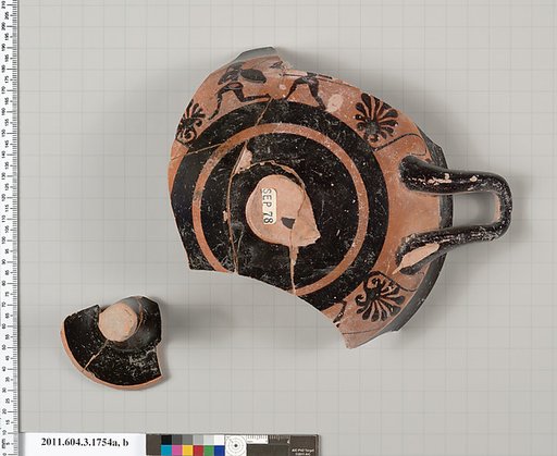 Terracotta fragments of a kylix: Band cup (drinking cup)