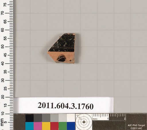 Terracotta rim fragment of a kylix: Band cup (drinking cup)