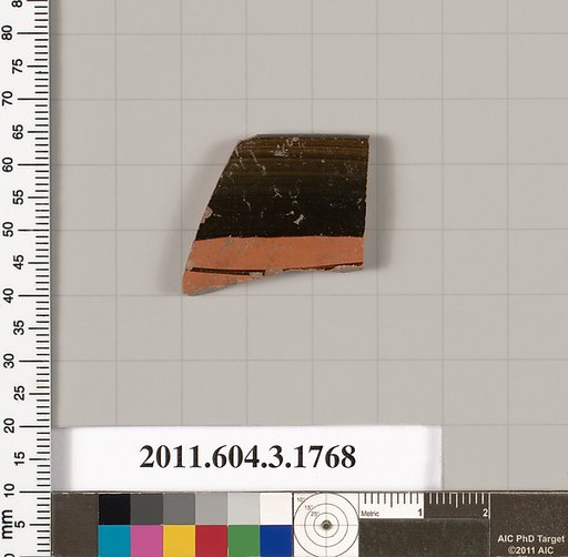 Terracotta rim fragment of a kylix: Band cup (drinking cup)