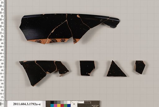 Terracotta fragments of a kylix: Band cup (drinking cup)