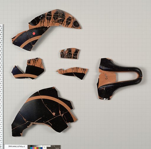 Terracotta fragments of a kylix: Band cup (drinking cup)