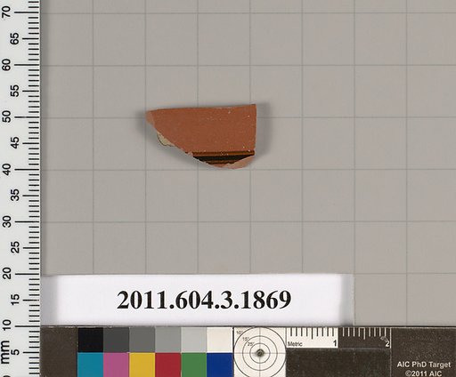 Terracotta fragment of a kylix: Band or lip cup (drinking cup)
