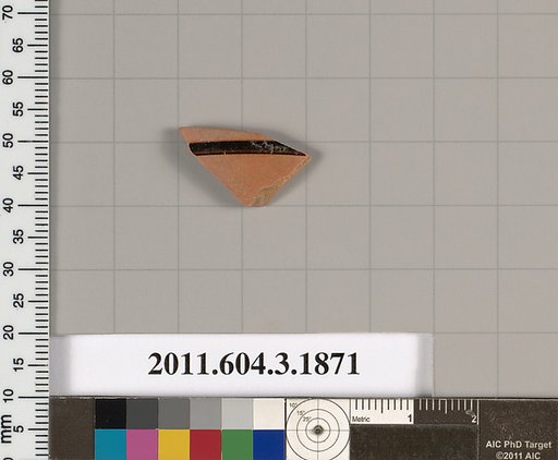 Terracotta fragment of a kylix: Band or lip cup (drinking cup)