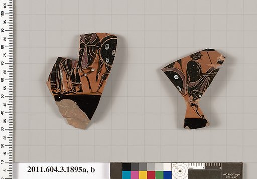 Terracotta fragments of a kylix: Band cup (drinking cup)