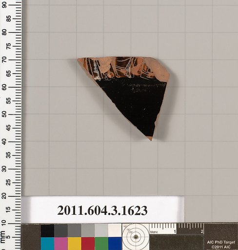 Terracotta fragment of a kylix: Band cup (drinking cup)