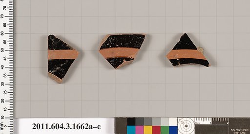 Terracotta fragments of kylikes: Band or lip cups (drinking cups)